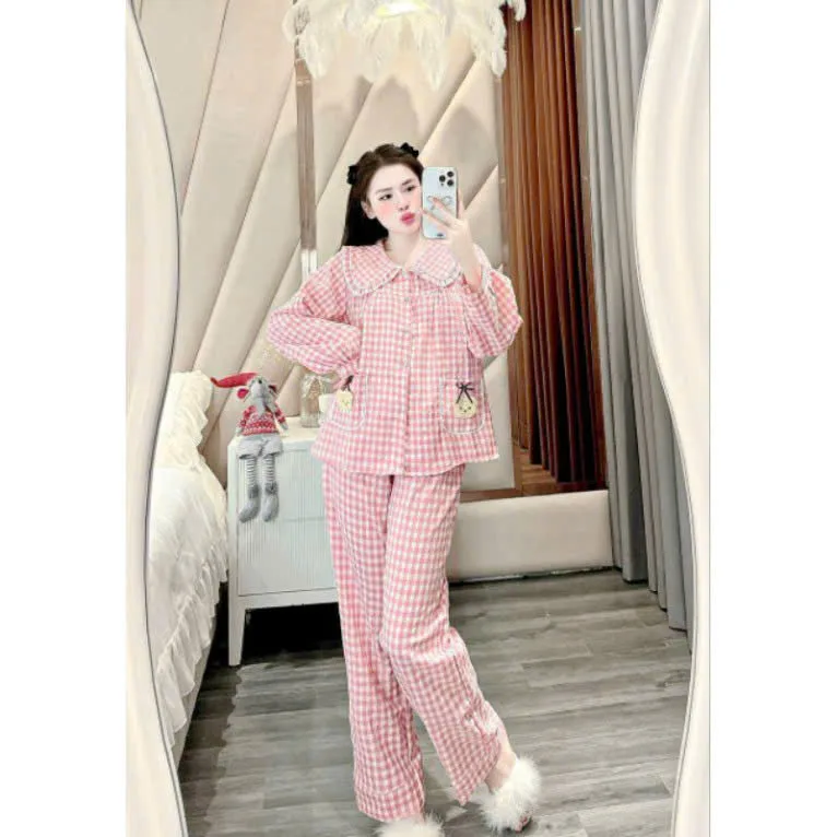 Bộ pijama tay dài siêu xinh from rộng thoải mái dáng yêu